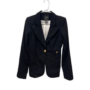 Smythe Duchess Blazer jacket black with gold buttons wool size 6 preppy luxury